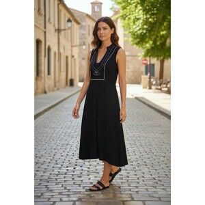 AGGEL Knitwear Women's Dress Size Medium 100% Viscose Black Gold